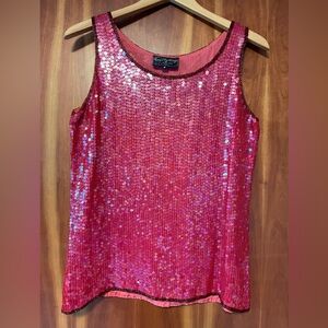 Vintage Red Sequined Holiday Top
